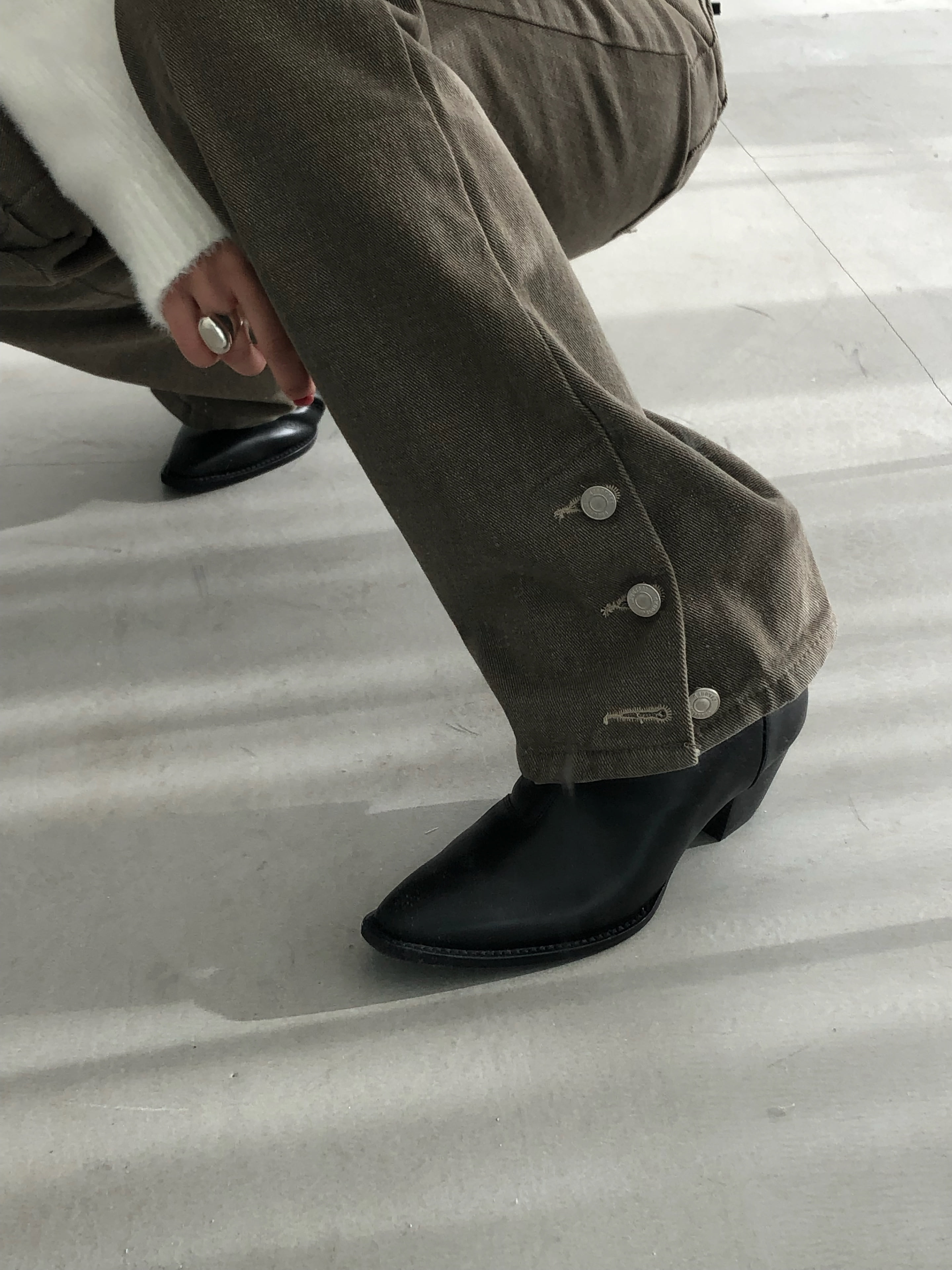 button slit pants (2color)