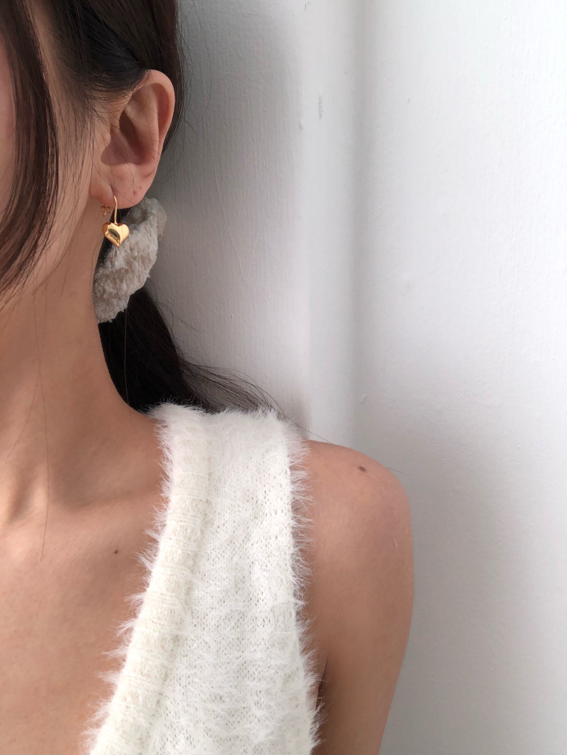 [바로배송] gold heart earring