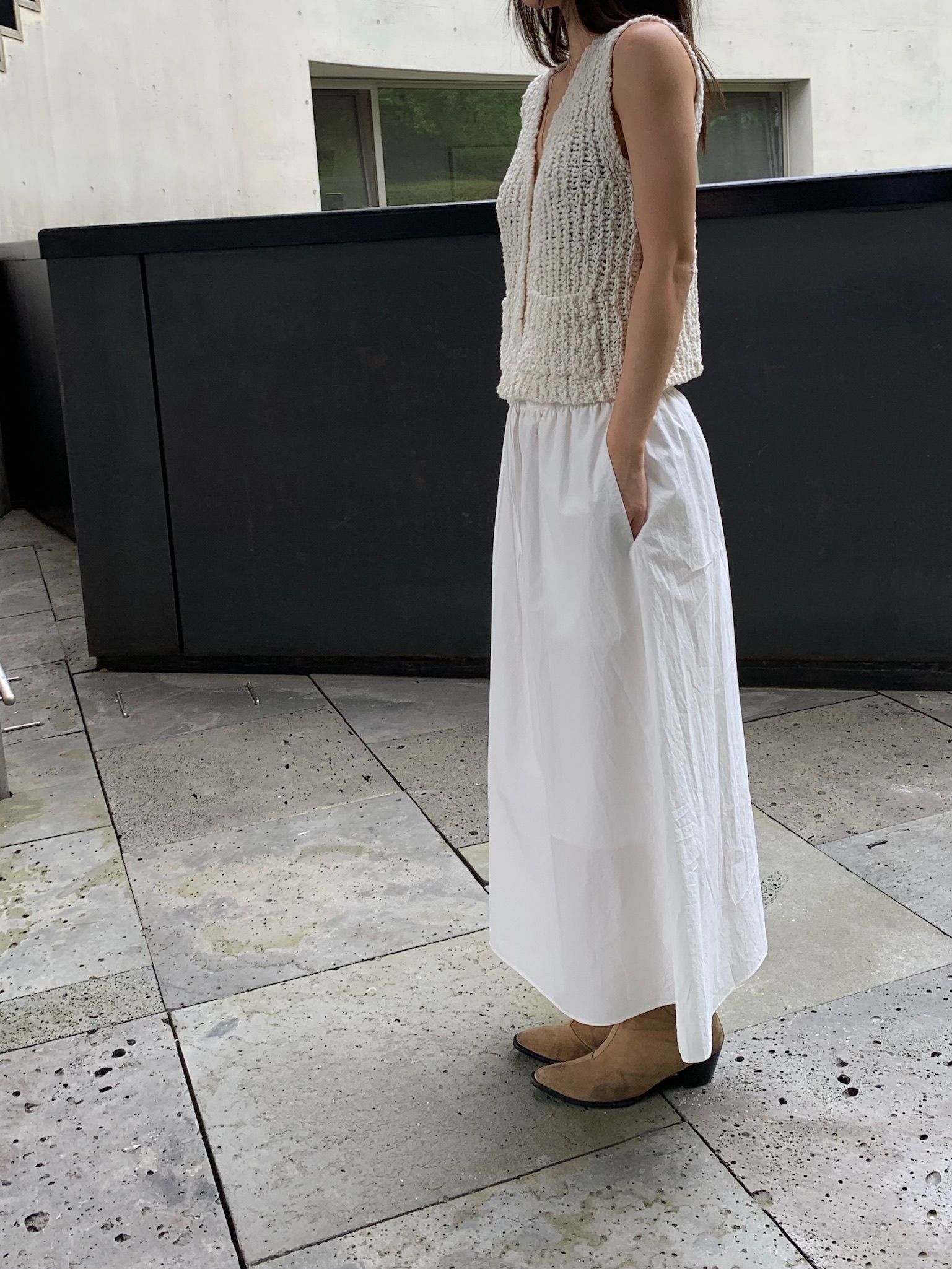 veti cotton long skirt (2color)