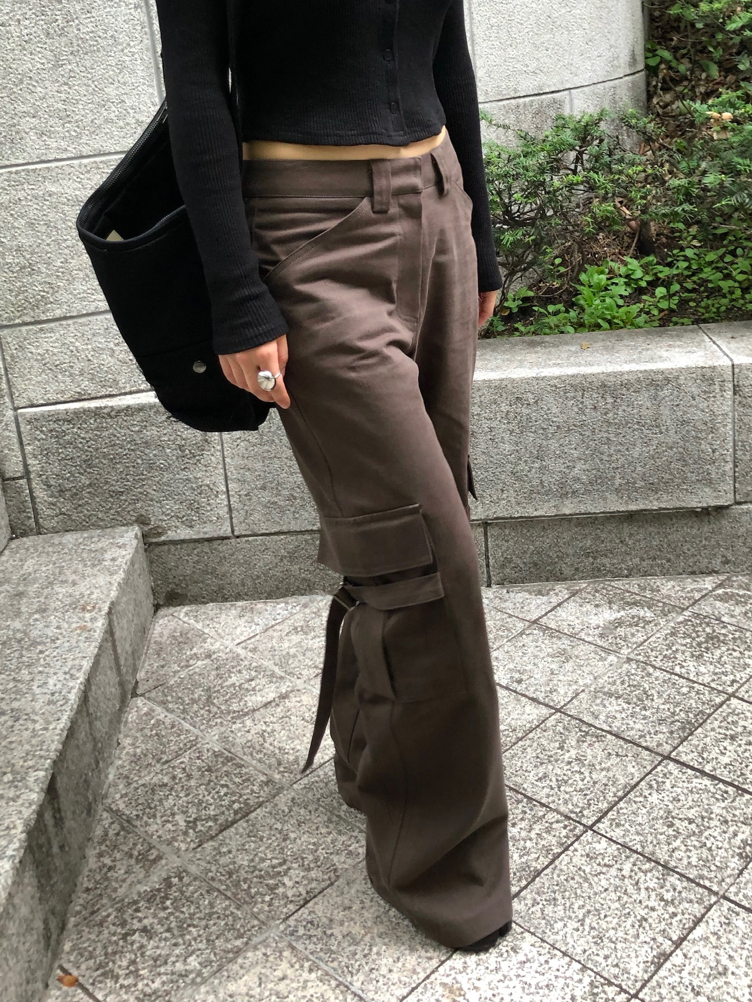belted cargo pants (2color)